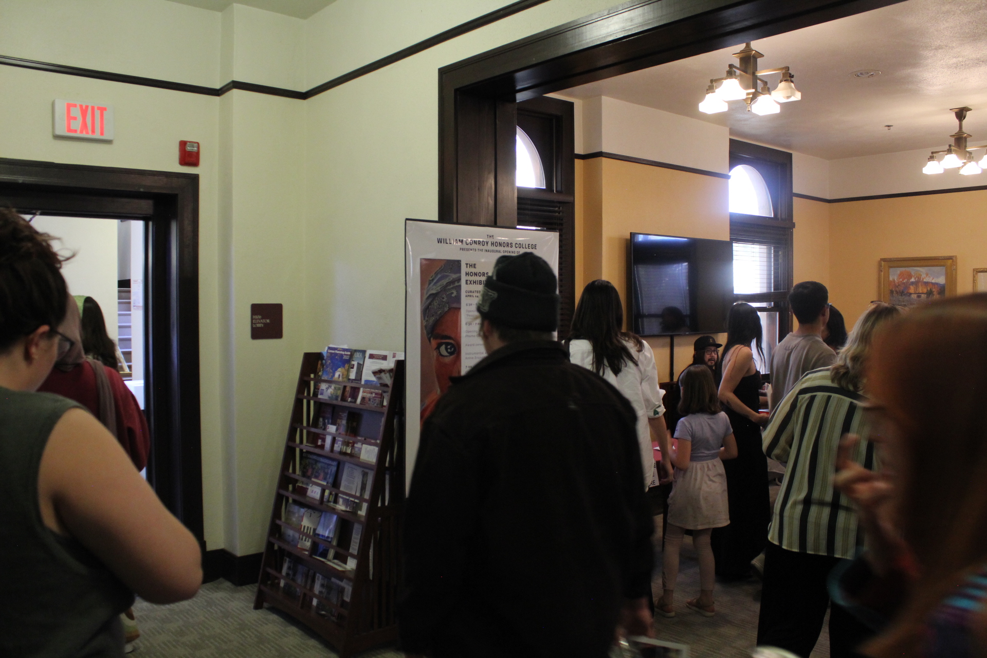 People at the Honors Art Exhibit