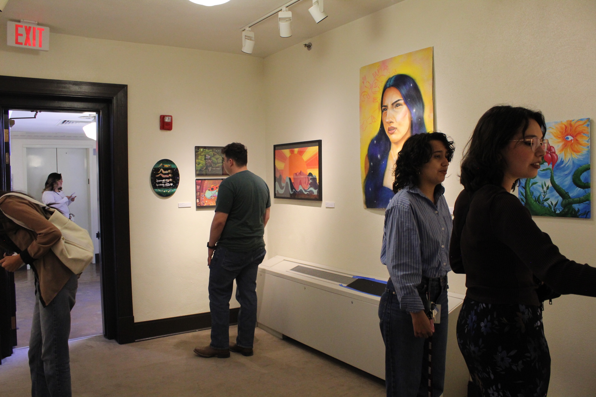People at the Honors Art Exhibit