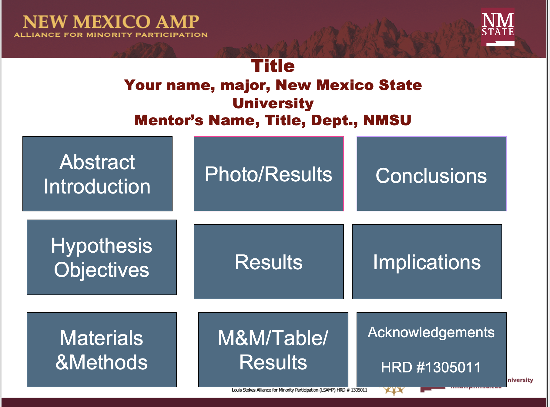 NM AMP recommended format for posters.