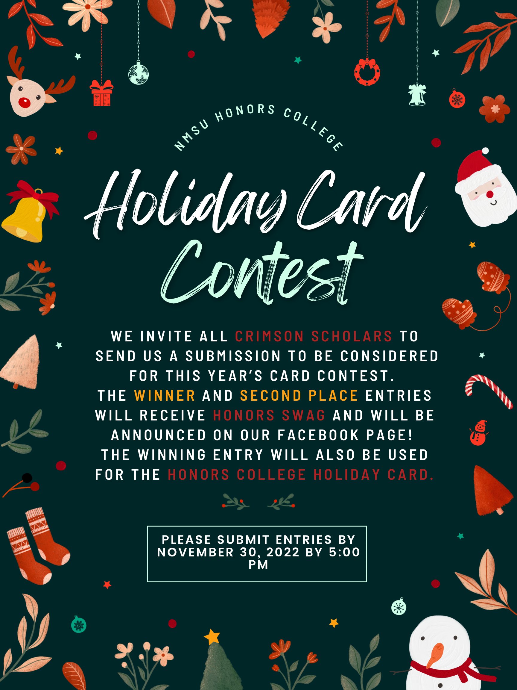 Holiday Card Contest New Mexico State University BE BOLD. Shape the